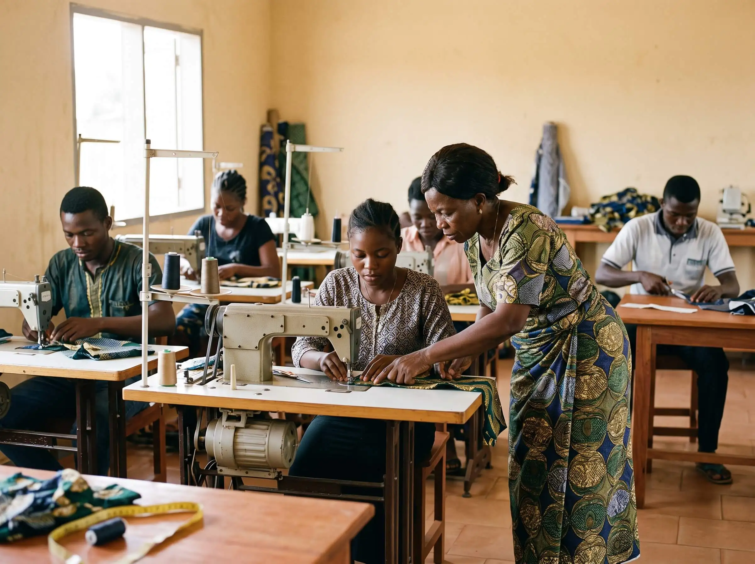 Students in a classroom during a skills training session